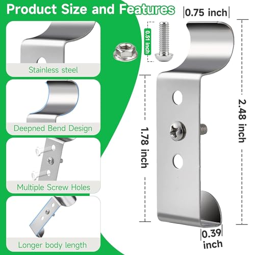 Cozcty Heavy Duty Vinyl Siding Hooks - 12 Pack Adjustable Clips for Outdoor Cameras & Décor
