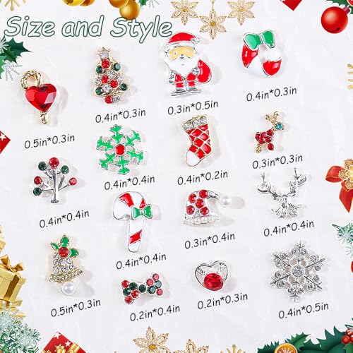 Giata 30 Pcs Christmas 3D Alloy Nail Art Charms & Pendants
