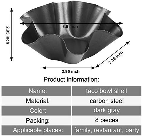 RUVINCE Tortilla Bowl Maker - Nonstick Taco Shell Set of 8 for Perfectly Shaped Salad Bowls