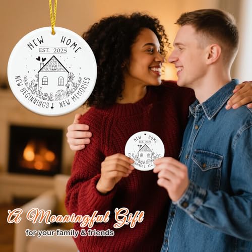 2025 New Home Christmas Ornament - 3" Ceramic Housewarming Gift