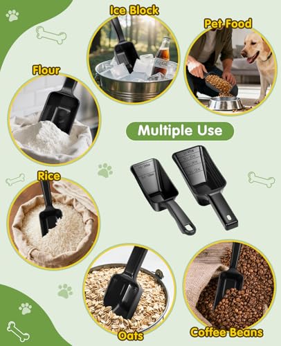 2-Pack Dog Food Scoop Set - 1 Cup & 2 Cup Measuring Scoops