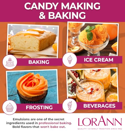 LorAnn Oils Orange Emulsion & Flavoring for Baking, 4 Fl Oz