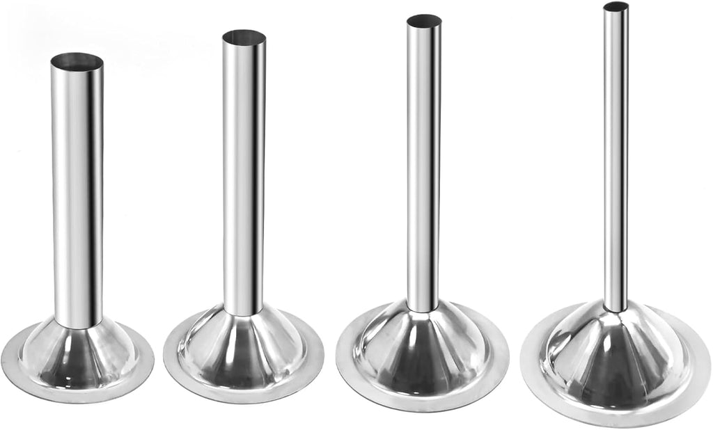 Saihisday Sausage Stuffing Tubes - 4Pcs Stainless Steel Nozzles for #32 Meat Grinder | 5/4”, 1”, 3/4”, 1/2” Openings