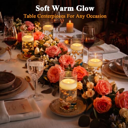 Ivory Rechargeable Floating Flameless Candles 12 Pack Waterproof Tea Lights