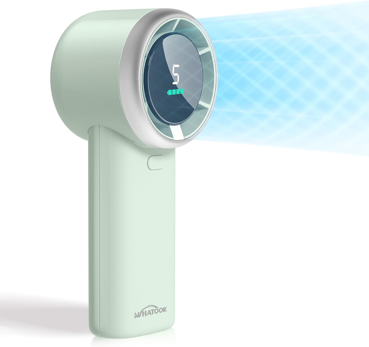 WHATOOK Portable Handheld Mini Fan - High-Speed Cooling, 10-Hour Battery Life, USB Rechargeable | Green