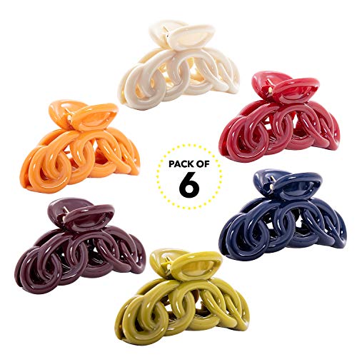RC Roche Ornament Large Claw Hair Clips for Thick Hair 6 Pack