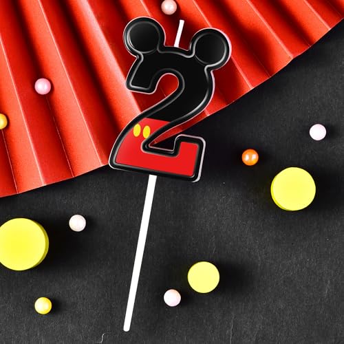Cartoon Red and Black Number 2 Birthday Candle - 2.76 Inch