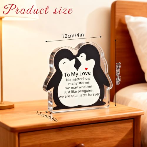 Acrylic Penguin Couples Gift for Valentine's Day & Anniversaries