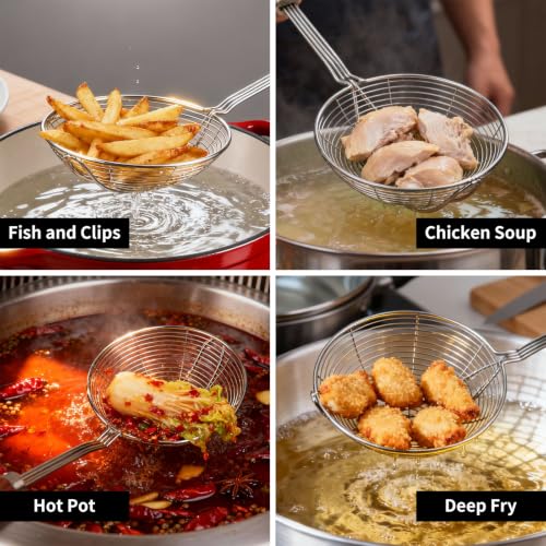 ChefBee 5.3" Stainless Steel Spider Strainer for Frying & Pasta