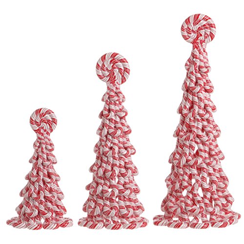 Christmas Peppermint Cone Decorations Set of 3 - Holiday Candy-Themed Decor