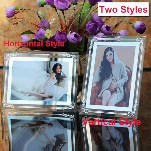 5x7 Silver Glass Photo Frame - Vertical & Horizontal Display