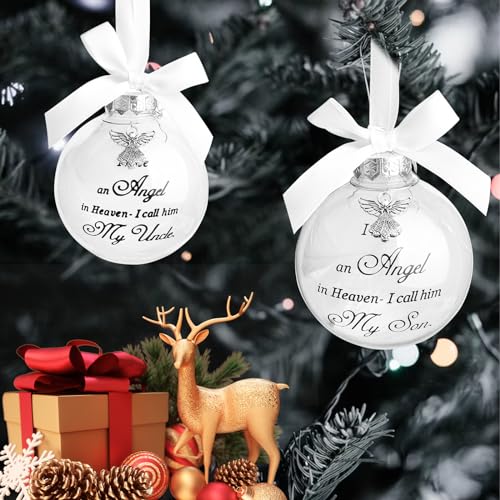 I Have an Angel in Heaven Dad Ornament – Christmas Memorial Feather Ball Hanger