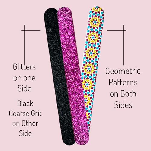 ALAZCO 20-Piece Professional Nail Files & Emery Boards, Coarse and Medium Grit