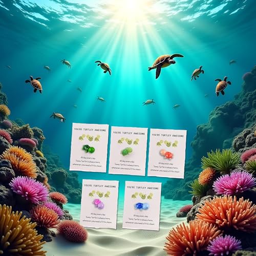 Mini Pocket Hug Turtle Gift Set with Thank You Note Cards - 5 Pcs
