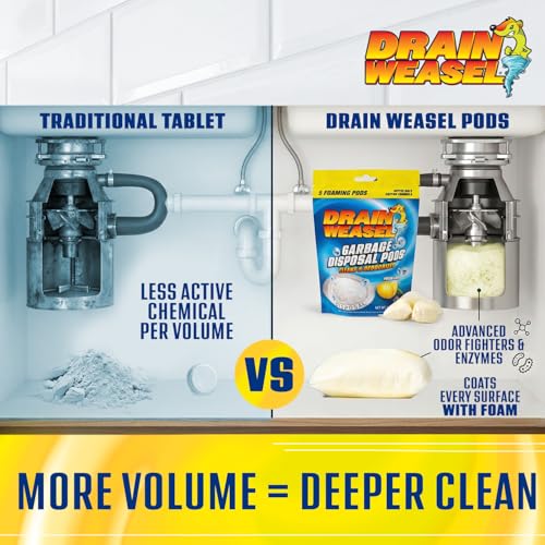 Drain Weasel Garbage Disposal Cleaner & Deodorizer Pods - 5 Pack
