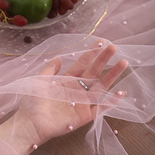 Pink Pearl Gauze Tablecloth 55 x 70 Inch Wedding Party Decor