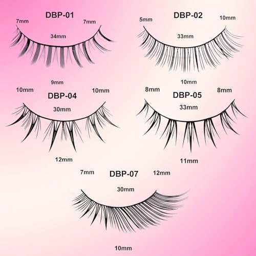 Natural False Eyelashes 10 Pairs - Soft Cotton Band Reusable Strip Lashes