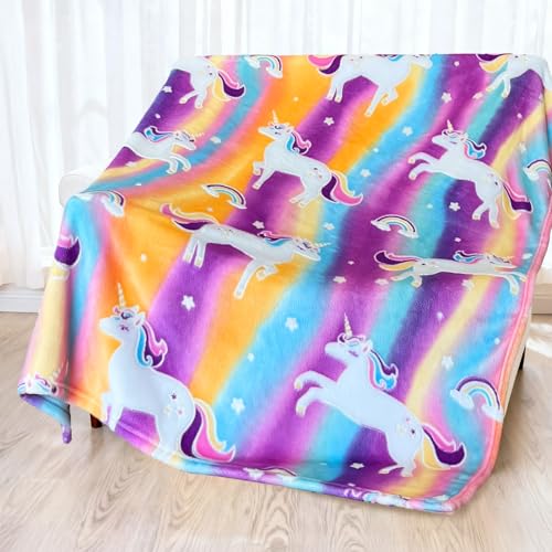 Unicorn Glow in The Dark Blanket for Kids - 40" x 60"