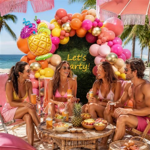 156-Piece Tropical Balloon Arch Kit for Luau and Birthday Party Decor