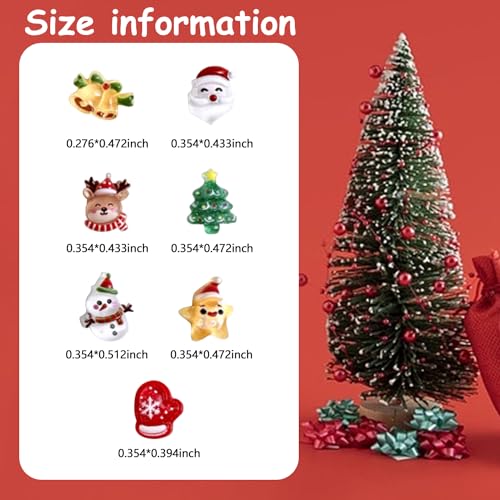 100-Piece 3D Christmas Nail Charms Resin Holiday Nail Art Gems Kit