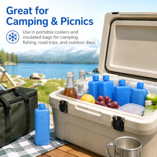 Beavorty Reusable Ice Packs - 8pcs Cooling Blocks for Air Coolers & Camping
