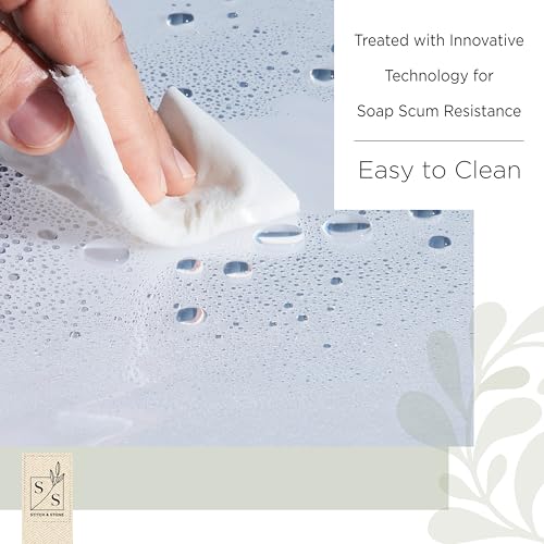 Stitch & Stone Clear Lightweight Shower Curtain Liner 70x72 Inches with Weighted Magnets, Pack of 1