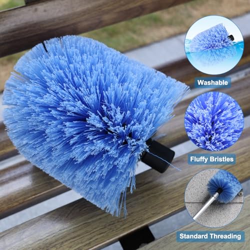 Tonmp Cobweb Duster Head - Washable Nylon Brush for Extension Poles
