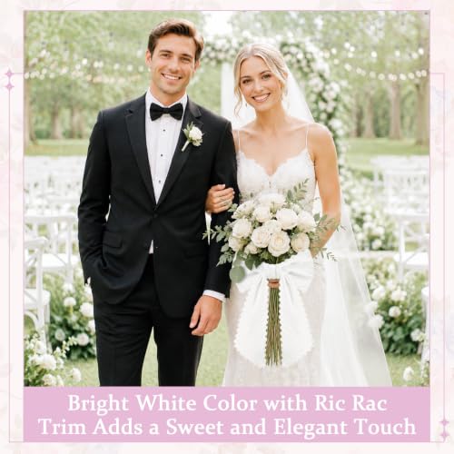 White Wreath Sash with Trim, 56 x 5.7 Inches for Front Door