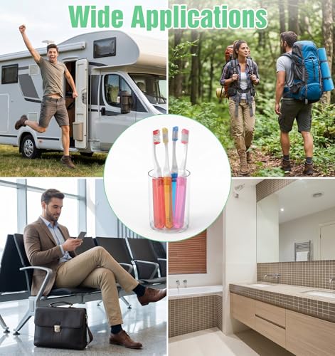 Thrymme 6 Pcs Travel Toothbrush Set, Soft Foldable Toothbrush for Camping