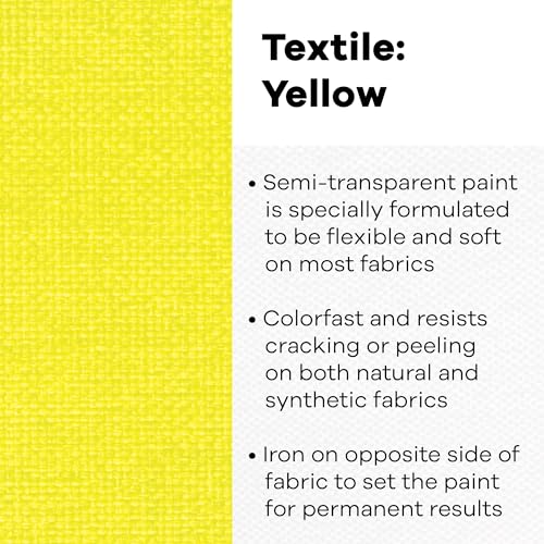 Jacquard Permanent Fabric Paint - Yellow 8 Oz for Clothes & Upholstery
