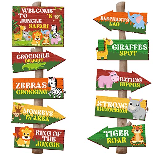 20-Piece Jungle Safari Party Sign Set - Directional Decorations