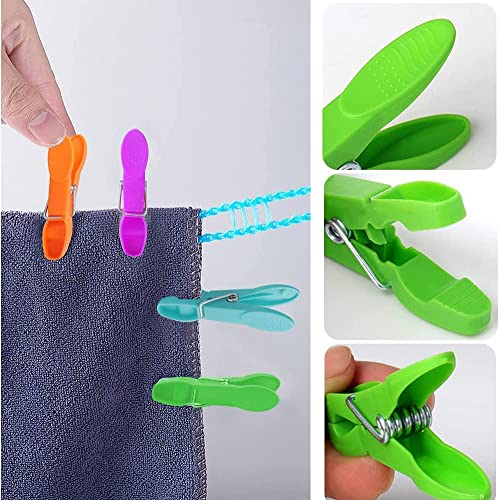 48 PCS Heavy Duty Plastic Clothespins, Non-Slip Laundry Clips for Drying