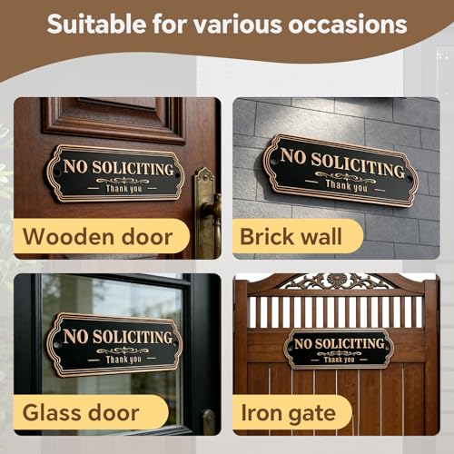CBCJIEHUXL Premium Brass No Soliciting Sign - 6" x 2.4"