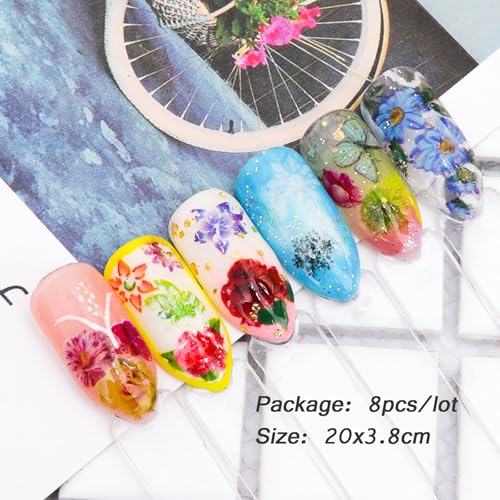 MOLILON 10 Sheets Holographic Flower Nail Foils Transfer Decals