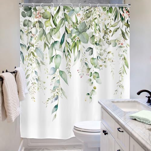 Sage Green Eucalyptus Shower Curtain Set - 72" x 72"