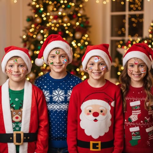 Christmas Temporary Tattoos 60-Piece Festive Party Favors