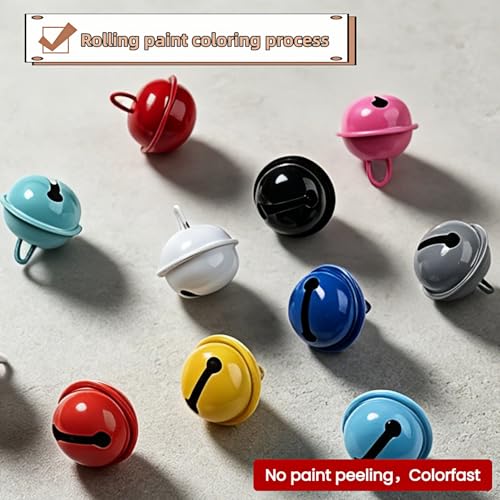 50 Pack 22mm Assorted Metal Jingle Bells for DIY Crafts and Holiday Decor