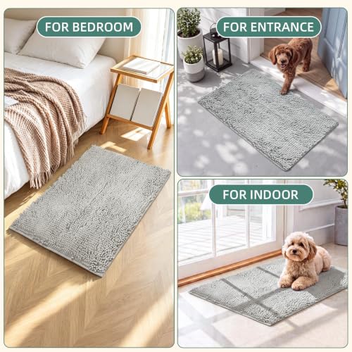 AceSoul Chenille Bath Rug 29.5x19.5 - Soft, Absorbent & Quick Dry