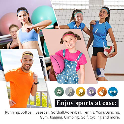 Sumind 4-Piece Non-Slip Elastic Sports Headbands for Men and Women
