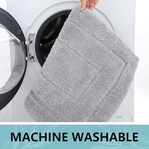 Buganda 24x16 Grey Microfiber Bathroom Rug - Soft & Absorbent