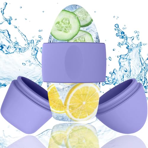 Luckyrao Silicone Ice Roller for Face and Eye Massage, Purple Reusable Facial Ice Mold