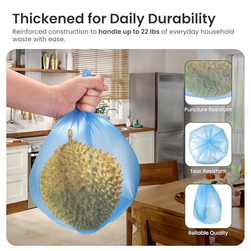 QIXINNET 2-4 Gallon Biodegradable Small Trash Bags, 100 Count, Leak-Proof