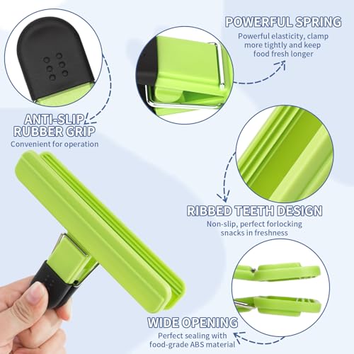 Leezmark 6-Pack Heavy-Duty Chip Clips - Large Food Bag Sealers