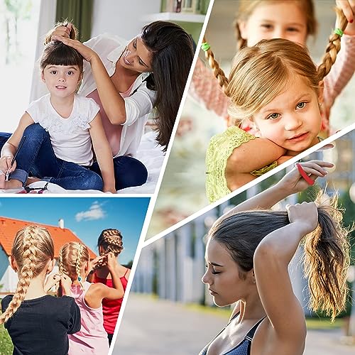 ROTDAM 100PCS Soft Cotton Mini Hair Ties - Seamless Rainbow Toddler Hair Bands