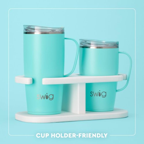 Swig Life 22oz Travel Mug, Insulated Tumbler with Handle and Lid, Travel Coffee Mug, Cup Holder Friendly, Stainless Steel 22 oz Tumbler, Reusable Insulated with Lid (Saturdays in Starkville)