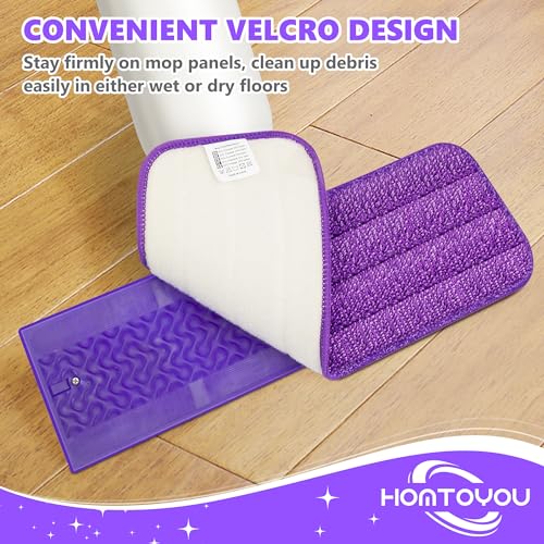 Purple Reusable Mop Pads for Swiffer PowerMop - 6 Pack Microfiber Refills