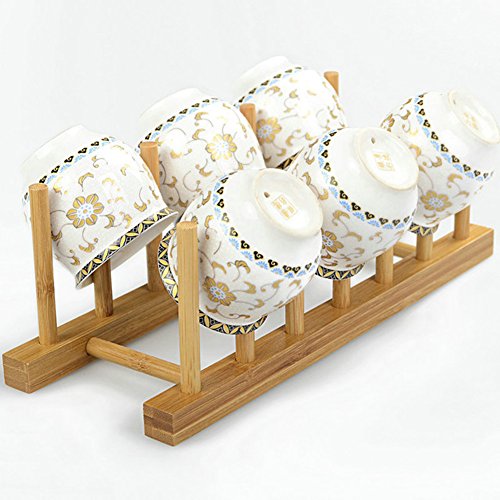 Bamboo Wooden Dish Rack for Kitchen - Eco-Friendly Drying Stand