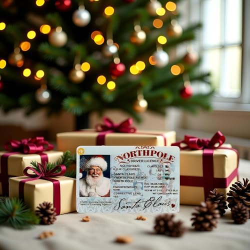 Santa Claus Lost Driver's License Christmas Ornament - Fun Sleigh ID Card