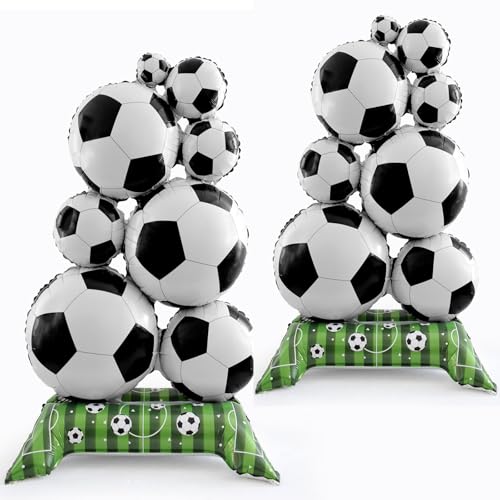 59-Inch Giant Soccer Balloon Set - 2PCS Self-Standing Foil Decoration