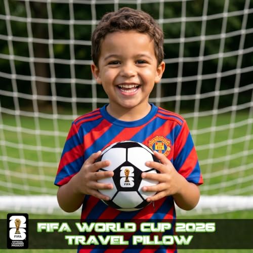 FIFA World Cup 2026 Travel Neck Pillow & Eye Mask Set - White & Black